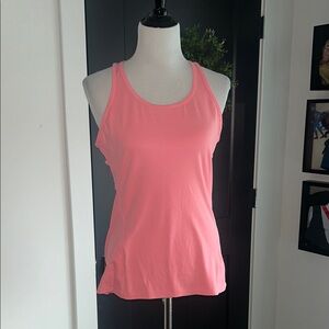 Athleta M coral pink stretchy athletic yoga Tank Top